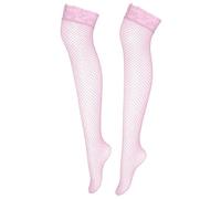 FULUJIDI Strümpfe Sexy Netzstrümpfe Frauen Dünn Transparent Mesh Oberschenkel Hohe Strümpfe Elastizität Über Knie Nylon Strumpf Einheitsgröße Rosa