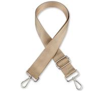 FULUJIDI Taschenriemen Nylon Umhängetasche Gurt Breite Ersatz Tasche Strap Reine Farbe Damen Nylon Messenger Bag Zubehör Tasche Träger Beige-Silber