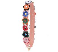 FULUJIDI Taschenriemen Taschen Gurt Mode Niet Blume Zubehör Handtasche Griff Träger Taschen Schulter Cross Body Gürtel Strap Silber Hänger Rosa