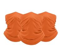 FUN FAN LINE - 3er Pack Multifunktionale Schlauchschals für Damen und Herren | Thermischer Winter-Nackenschal für Motorrad, Radfahren, Laufen und Wandern | Halstuch Stirnband (Orange)