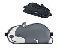 FUNAUPGO Niedliche Welpen Augenmaske für Seitenschläfer, Süße Tier Lustige Schlafmaske 3D-Augenhöhlen Augenbinde Reise Schlafbrille für Kinder Erwachsene Mädchen Jungen Mädchen Damen (Welpen, Grau)