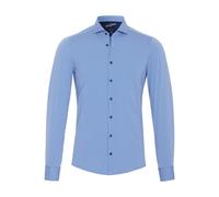 Pure Functional Slim Fit Jerseyhemd mittelblau, Gestreift