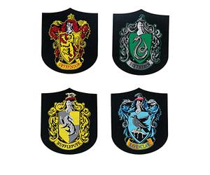 Funidelia | Harry Potter vier Häuser Aufnäher Set 4 Stück für Herren und Damen Das beste Merchandising, um echte Fans zu Weihnachten, Geburtstagen oder anderen Anlässen zu beschenken - Braun