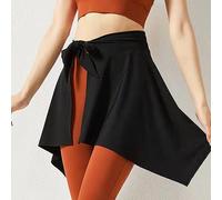 Funien Modischer, Weicher, Einteiliger, Saugfähiger Yoga-Binderock aus Polyesterfaser mit Personalisiertem Wickel- und Knotendesign (Schwarz)