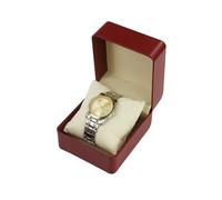 FuninCrea Uhrenkoffer, Einzel PU Leder Uhr Reisekoffer Schmuck Aufbewahrungskoffer Organizer mit abnehmbarem Kissen, tragbare quadratische Uhrenkasten Armband Halter für die meisten Uhren (B-Braun)