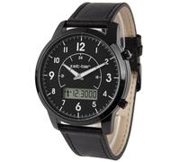 Funk-Armbanduhr mit Datums- und Wochentagsanzeige, Stoppuhr, Leuchtzeiger