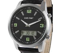 Funk-Armbanduhr mit Datums- und Wochentagsanzeige, Stoppuhr, Leuchtzeiger