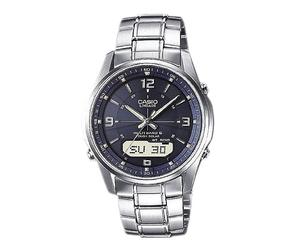 Funkchronograph CASIO FUNK "LCW-M100DSE-2AER", silber (silberfarben), Armbanduhren, Herren, Solaruhr, Armbanduhr, Herrenuhr, Edelstahlarmband, Saphirglas (618462-0) silberfarben