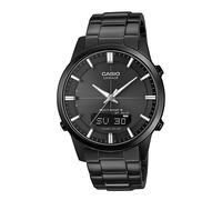 Funkchronograph CASIO FUNK, schwarz (schwarz, schwarz), Armbanduhren, Herren, Solaruhr, Armbanduhr, Herrenuhr, Funkuhr, Edelstahlarmband, Saphirglas (226088-0) schwarz, schwarz