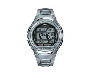 Funkchronograph CASIO FUNK, silber (silberfarben), Armbanduhren, Herren, Quarzuhr, Armbanduhr, Herrenuhr, Funkuhr, Digitaluhr, Resinarmband (693517-0) silberfarben