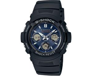 Funkchronograph CASIO G-SHOCK, schwarz (dunkelblau, schwarz), Armbanduhren, Herren, Solaruhr, Armbanduhr,Herrenuhr,digital bis 20 bar wasserd.Resinarmband (59201837-0) dunkelblau, schwarz