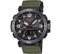 Funkchronograph CASIO PRO TREK, grün (dunkelgrün, schwarz), Armbanduhren, Herren, schwarz, Quarzuhr, Armbanduhr, Herrenuhr, Solar, analog, digital, Stoppfunktion (18790966-0) dunkelgrün, schwarz