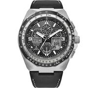 Funkchronograph CITIZEN "Promaster Skyhawk", schwarz, Armbanduhren, Herren, Armbanduhr, Herrenuhr, Solar, Lederarmband, Saphirglas, Datum (40251140-0) schwarz