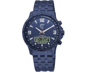 Funkchronograph ETT "Arctica", blau, Armbanduhren, Herren, Armbanduhr, Herrenuhr, Stoppfunktion, Datum, Solar, Edelstahlarmband (60687668-0) blau