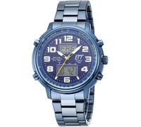 Funkchronograph ETT "Hunter", blau, Armbanduhren, Herren, Armbanduhr, Herrenuhr, Solar, Stoppfunktion, Edelstahlarmband (39136220-0) blau