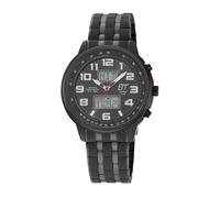 Funkchronograph ETT "Hunter", schwarz, schwarz, Armbanduhren, Herren, Armbanduhr, Solar, Herrenuhr, Edelstahlarmband, analog, digital (75643968-0) schwarz, schwarz