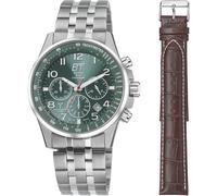 ETT Eco Tech Time EGS-11611-82MS Funk-Solar Herrenuhr Professional 2 Bänder Grün