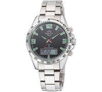 Funkchronograph MASTER TIME "Sporty", silber (silberfarben, schwarz), Armbanduhren, Herren, Armbanduhr, Quarzuhr, Herrenuhr, automatischer Kalender (25679206-0) silberfarben, schwarz