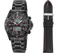 Master Time Funk Quarz Herren Uhr Analog-Digital mit Edelstahl Armband MTGA-10921-22M