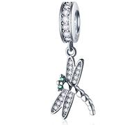 Funkelnd Libelle Anhänger Charms, fit Pandora Frauen Insekt Armband/Halskette, 925 Sterling Silber Dangle Dragonfly CZ Perlen, Weihnachten Geschenke für Schwester/Tante/Gott Tochter/Mutter/Sohn