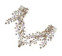 Funkelnder Kristall Haarkamm für die Hochzeit, Champagne | Kristall Haarkamm Schmuck, glitzernder Stirn Schmuck für Braut, Hochzeit, Party, Bühne