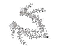 Funkelnder Kristall Haarkamm für die Hochzeit, Silver | Kristall Haarkamm Schmuck, glitzernder Stirn Schmuck für Braut, Hochzeit, Party, Bühne