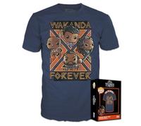 Funko Boxed Tees: Black Pander - Wakanda Forever - Group - (L) - Black Panther - Wakanda Forever - T-Shirt - Kleidung - Geschenkidee - Kurzärmeliges Top Für Erwachsene Männer und Frauen - Movies Fans