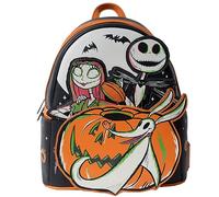 Disney 100 Nightmare Before Christmas Mini-Rucksack, leuchtet im Dunkeln, Orange/Abendrot im Zickzackmuster (Sunset Chevron), Einheitsgröße, Modern