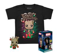 Funko Pocket POP! & Tee: Guardians of The Galaxy - Holiday Groot - S - Avengers Infinity War - T-Shirt - Kleidung Mit Vinyl-Minifigur Zum Sammeln - Geschenkidee - Spielzeug Und Kurzärmeliges Top