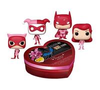 Funko Pocket POP! Keychain: DC Valentine Box 4 Pieces - Batman | Offizielles Superheroes Merch - Schlüsselanhänger mit Mini Figur für Tasche und Rucksack - Wichtelgeschenk und Mitgebsel