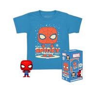 Funko Pocket POP! & Tee: Marvel-Holiday Spiderman - Spider-Man - L - Captain America 3 - T-Shirt - Kleidung Mit Vinyl-Minifigur Zum Sammeln - Geschenkidee - Spielzeug Und Kurzärmeliges Top Männer