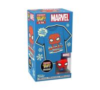 Funko Pocket POP! & Tee: Marvell-Holiday Spiderman - Spider-Man - XL - Captain America 3 - T-Shirt - Kleidung Mit Vinyl-Minifigur Zum Sammeln - Geschenkidee - Spielzeug Und Kurzärmeliges Top Männer