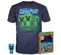 Funko Minecraft And Short Sleeve T-shirt Creeper Blau XL Kinder