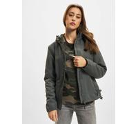 funktionale Brandit Damen Jacke Reißverschluss Klettverschluss Grau XS