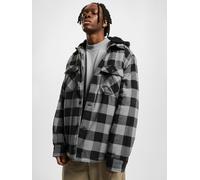 funktionale Brandit Herren Jacke Kordelzug Kapuze mit Baumwolle Grau S