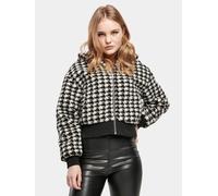 funktionale Urban Classics Damen Jacke große Kapuze Reißverschluss 360 g/m² Schwarz/Weiß 4XL