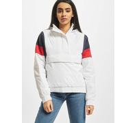 Urban Classics Damen Winterjacke Ladies 3-Tone Padded Pull Over Jacket White/Navy/Fire Red-M