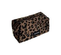 Funktionelle Kosmetiktaschen mit Leopardenmuster und Reißverschluss, praktische Make up Taschen aus Polyester für den täglichen Weg zur Arbeit für Frauen