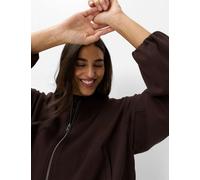 Funktions-Kapuzensweatjacke BRAX "Style BECKY L", Damen, Gr. 38, braun (dunkelbraun), 70% Viskose, 25% Polyester, 5% Elasthan, Sweatjacken (37234702-38) dunkelbraun