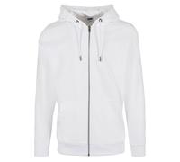 Funktions-Kapuzensweatjacke URBAN CLASSICS "Urban Classics Herren Basic Terry Zip Hoody", Herren, Gr. XL, weiß, 65% Baumwolle, 35% Polyester, unifarben, Rundhals, Sweatjacken (62285225-XL) weiß