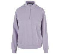 Funktions-Kapuzensweatjacke URBAN CLASSICS "Urban Classics Ladies Light Terry Troyer", Damen, Gr. L, lila (dustylila), 70% Baumwolle, 30% Polyester, unifarben, ohne Ausschnitt, Sweatjacken (54473619-L