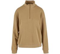 Funktions-Kapuzensweatjacke URBAN CLASSICS "Urban Classics Ladies Light Terry Troyer", Damen, Gr. L, unionbeige, 70% Baumwolle, 30% Polyester, unifarben, ohne Ausschnitt, Sweatjacken (66063654-L) unio