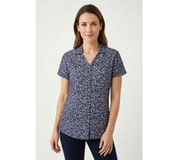 Funktionsbluse KILLTEC "KOS 86 WMN WVN SHRT", Damen, Gr. 52, blau (nachtblau), Obermaterial: 92% Polyester, 8% Elasthan, Blusen, mit floralem All-Over-Print, schnelltrocknend (82503407-52) nachtblau