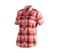 Funktionsbluse MAIER SPORTS "Kendra S/S W", Damen, Gr. 46, rot, 97% Polyester, 3% Elasthan, Blusen Funktionsbluse, Damen Bluse, leichte Kurzarmbluse, Blusen-Shirt, Karobluse, Reg Fit (61230556-46)