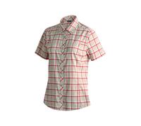 Outdoorbluse MAIER SPORTS "Kendra S/S W", Gr. 42, cappuccino, 97% Polyester, 3% Elasthan, Blusen, Damen Kurzarmbluse, pflegeleichte Karobluse (22533342-42) cappuccino