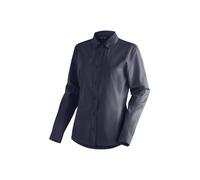 Funktionsbluse MAIER SPORTS "Magos L/S W", Damen, Gr. 42, blau (dunkelblau), 94% Polyester, 6% Elasthan, Blusen Funktionsbluse, Damen Hemdbluse, atmungsaktives Freizeit-Hemd, Taillierter Schnitt (4802