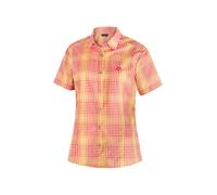 Funktionsbluse MAIER SPORTS "Philina", Damen, Gr. 42, hellrot, 85% Polyester, 15% Viscose, Blusen, Karierte Kurzarm-Bluse für Wandern, Reisen und Freizeit (38921446-42) hellrot