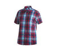 Funktionsbluse MAIER SPORTS "Philina", Damen, Gr. 56, nightbreak, 85% Polyester, 15% Viskose, Blusen, Damen Bluse, leichte Kurzarmbluse, Blusen-Shirt, Karobluse, Reg Fit (87064460-56) nightbreak