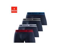 Funktionsboxer BENCH. "Boxershorts für Herren", Herren, Gr. L, 4 Stk., blau (navy, rot, navy, grau, meliert, navy, blau, navy, weiß), Microfaser, Obermaterial: 92% Polyamid, 8% Elasthan, unifarben, kö