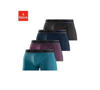 Funktionsboxer BENCH. "Boxershorts für Herren", Herren, Gr. L, 4 Stk., bunt (blau, bordeaux, anthrazit, petrol), Microfaser, Obermaterial: 92% Polyamid, 8% Elasthan, unifarben, körpernah, Unterhosen,